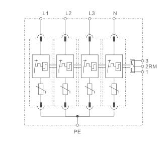 WRDZ Uc 385V 20KA 40KA 2P交流电涌保护器电源SPD电路图