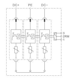 WR-T2T3 C级800v 1000v 1200v太阳能电涌保护器电路图