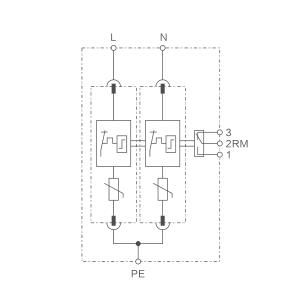 WRDZ 220V 10kA 40kA三相相位电涌保护器电路图