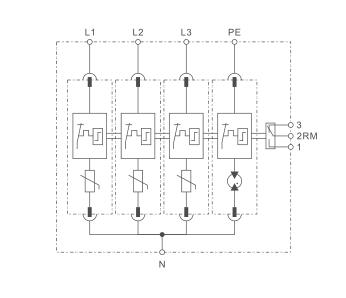 WRDZ 3P + NPE PV电涌保护器275V雷电保护器电路图