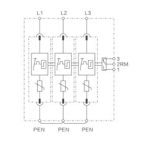 WRDZ电涌保护器电源220V SPD 40kA电路图