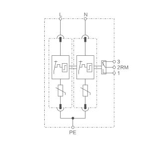 WRDZ Uc 385V 20KA 40KA 2P交流电涌保护器电源SPD电路图